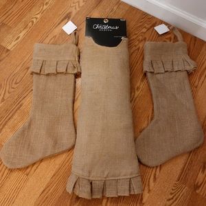 Primitive style tree skirt with stockings